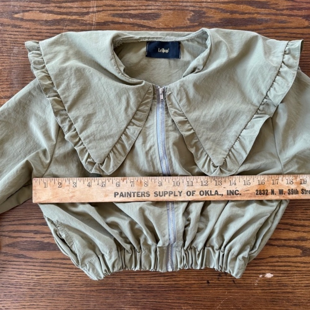 LeShop bib ruffle collar cropped jacket cottage core Small women’s - Picture 3 of 3